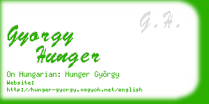gyorgy hunger business card